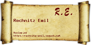 Rechnitz Emil névjegykártya